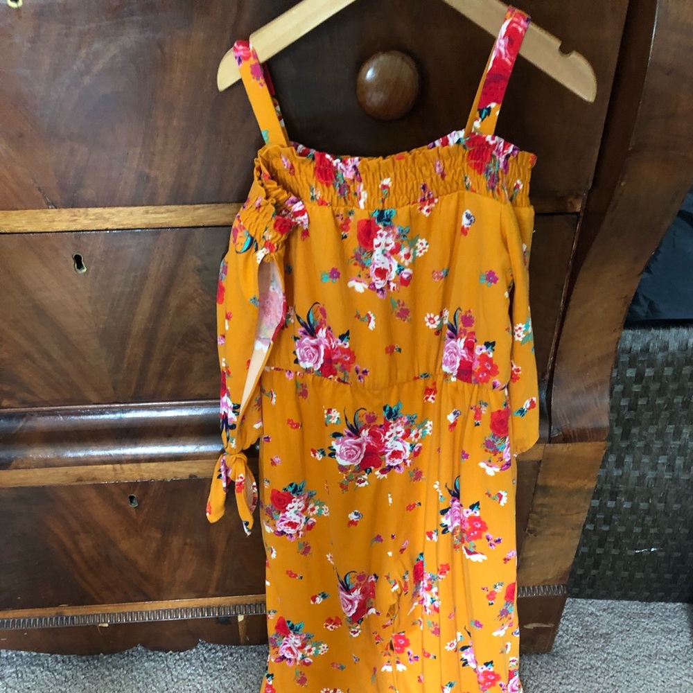 Rare Editions Cold Shoulder Jumpsuit